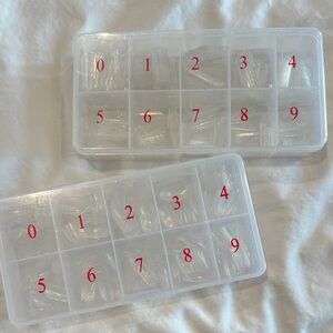 Transparent Compartmentalized Nail tips and full nail